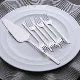 jogo de garfos de sobremesa e espátula para bolo