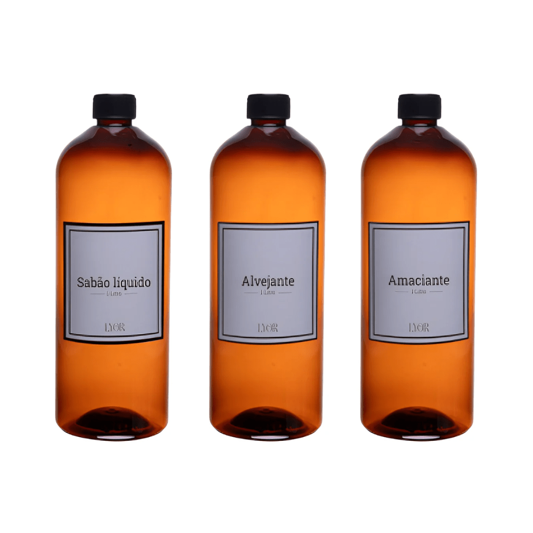 Kit 3 Peças para Lavanderia Vintage 1 Litro - Ela Decora