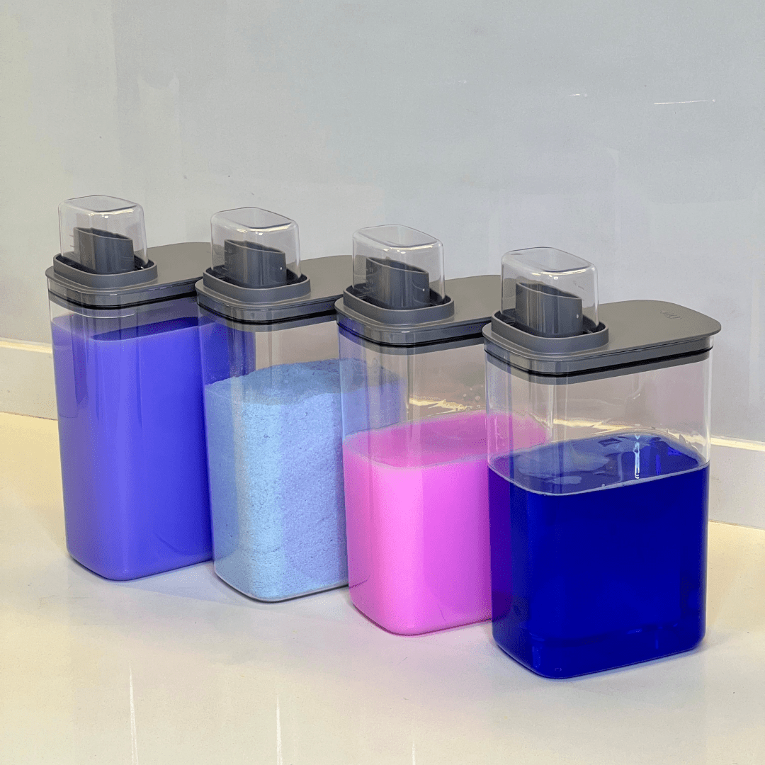 Kit 4 Potes Herméticos Flow Chumbo com Copo Medidor 2,3 Litros - Ela Decora