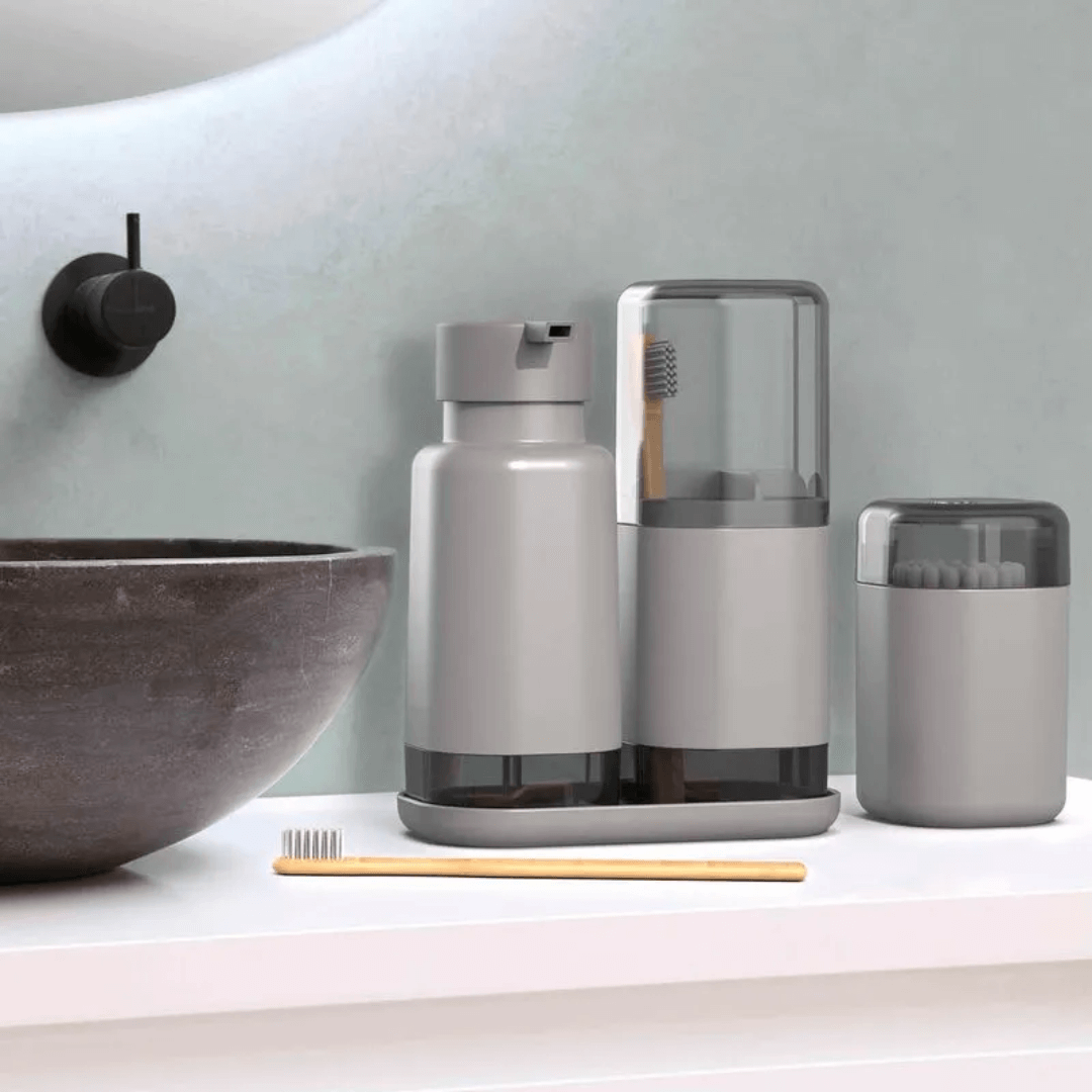 Kit Acessórios para Banheiro Dual Chumbo 3 Peças - Ela Decora