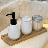 Kit Banheiro Granilite em Cerâmica Branco 2 Peças - Ela Decora
