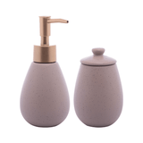 Kit Banheiro Granilite em Cerâmica Nude 2 Peças - Ela Decora