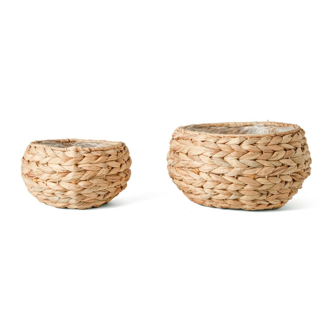 Kit Cachepots em Fibra Natural 2 Peças - Ela Decora