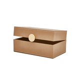 Kit Caixas Decorativas em MDF e PU Marrom 2 Peças - Ela Decora