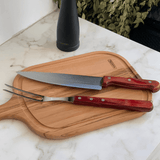 Kit Churrasco em Aço Inox com Cabo Vermelho Polywood 14 Peças Tramontina - Ela Decora