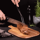 Kit Churrasco em Aço Inox e Cabo Vermelho Polywood com Tábua de Madeira 3 Peças Tramontina - Ela Decora