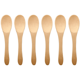 Kit de 6 Mini Colheres de Bambu Natural - Ela Decora