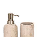 Kit de Banheiro em Poliresina Bege 3 Peças - Ela Decora