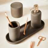 Kit para Banheiro Cimento Cinza 4 Peças - Ela Decora