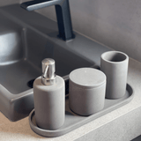 Kit para Banheiro Cimento Cinza 4 Peças - Ela Decora