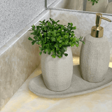 Kit para Banheiro em Cerâmica Bege 3 Peças - Ela Decora