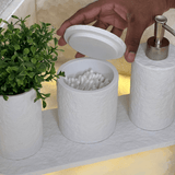 Kit para Banheiro em Cimento Branco 4 Peças - Ela Decora