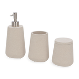 Kit para Banheiro em Cimento Cinza 3 Peças - Ela Decora