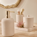 Kit para Banheiro em Polirresina Areia 4 Peças - Ela Decora