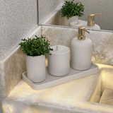 Kit para Banheiro em Polirresina Areia 4 Peças - Ela Decora