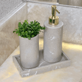 Kit para Banheiro em Polirresina Bege 3 Peças - Ela Decora