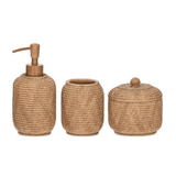 Kit para Banheiro em Polirresina Marrom 3 Peças - Ela Decora