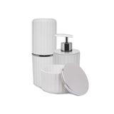 Kit para Banheiro Groove Branco - 3 Peças - Ela Decora