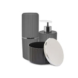 Kit para Banheiro Groove Chumbo - 3 Peças - Ela Decora