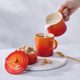 Kit Porta Creme e Açúcar Signature Cerâmica Laranja Le Creuset - Ela Decora