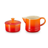 Kit Porta Creme e Açúcar Signature Cerâmica Laranja Le Creuset - Ela Decora