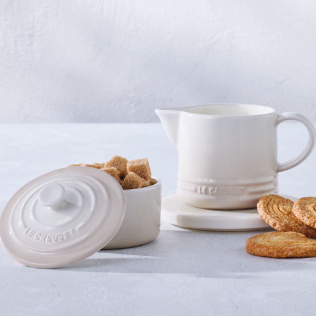 Kit Porta Creme e Açúcar Signature Cerâmica Meringue Le Creuset - Ela Decora