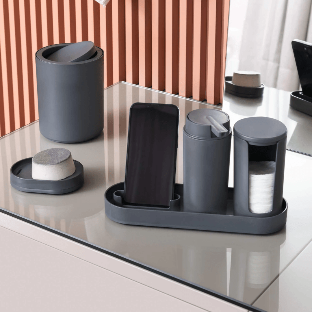 Kit Serene para Banheiro Cinza 4 Peças - Ela Decora