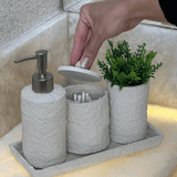 Porta Sabonete Liquido em Polirresina Branco 18,5cm