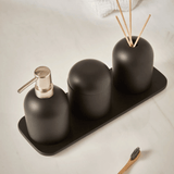 Kit para Banheiro em Cimento Preto 4 Peças