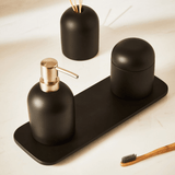 Kit para Banheiro em Cimento Preto 4 Peças