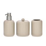 Jogo para Banheiro em Polirresina Cinza 3 Peças