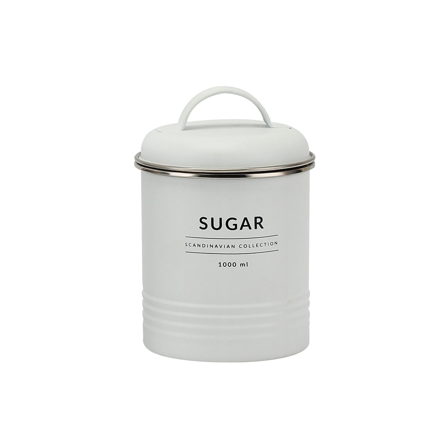 Lata Porta Condimentos Açúcar Branco Copenhag Sugar 1 Litro 16,4cm x 11cm - Ela Decora