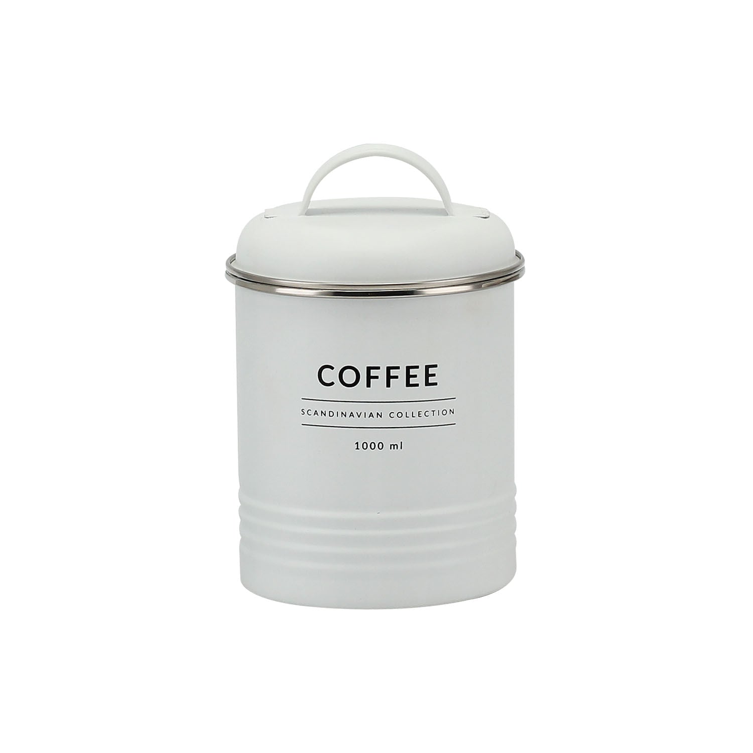 Lata Porta Condimentos Café Branco Copenhag Coffee 1 Litro 16,4cm x 11cm - Ela Decora