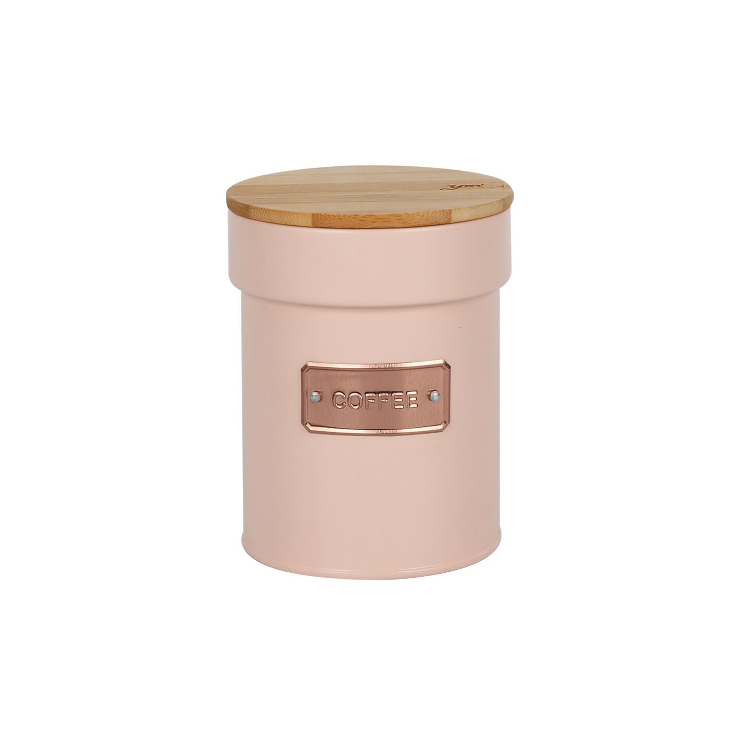 Lata Porta Condimentos Café Rosa e Rose Gold Matte Coffee 1 Litro 14,5cm x 11,2cm - Ela Decora