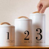 Lata Porta Condimentos Metalla N1 Branco 800ml - Ela Decora