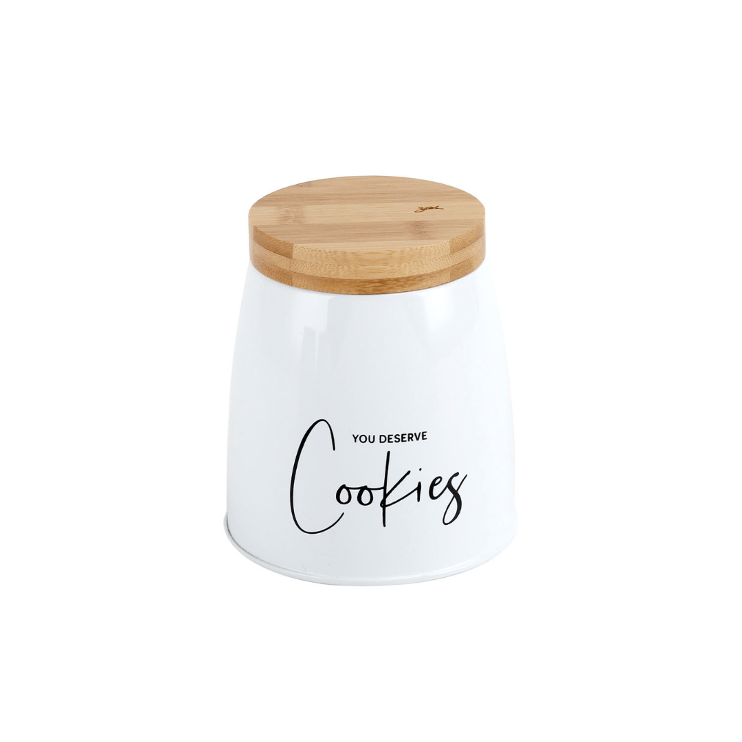 Lata Porta Condimentos Sunshine Cookies Branco 1,1 Litros - Ela Decora