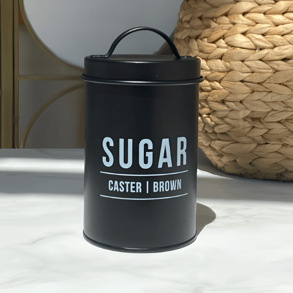 Lata Pote para Açucar Manhattan Preta 900ml - Ela Decora