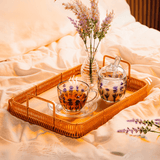 Bandeja Retangular Kali com Alças Marrom 30cm