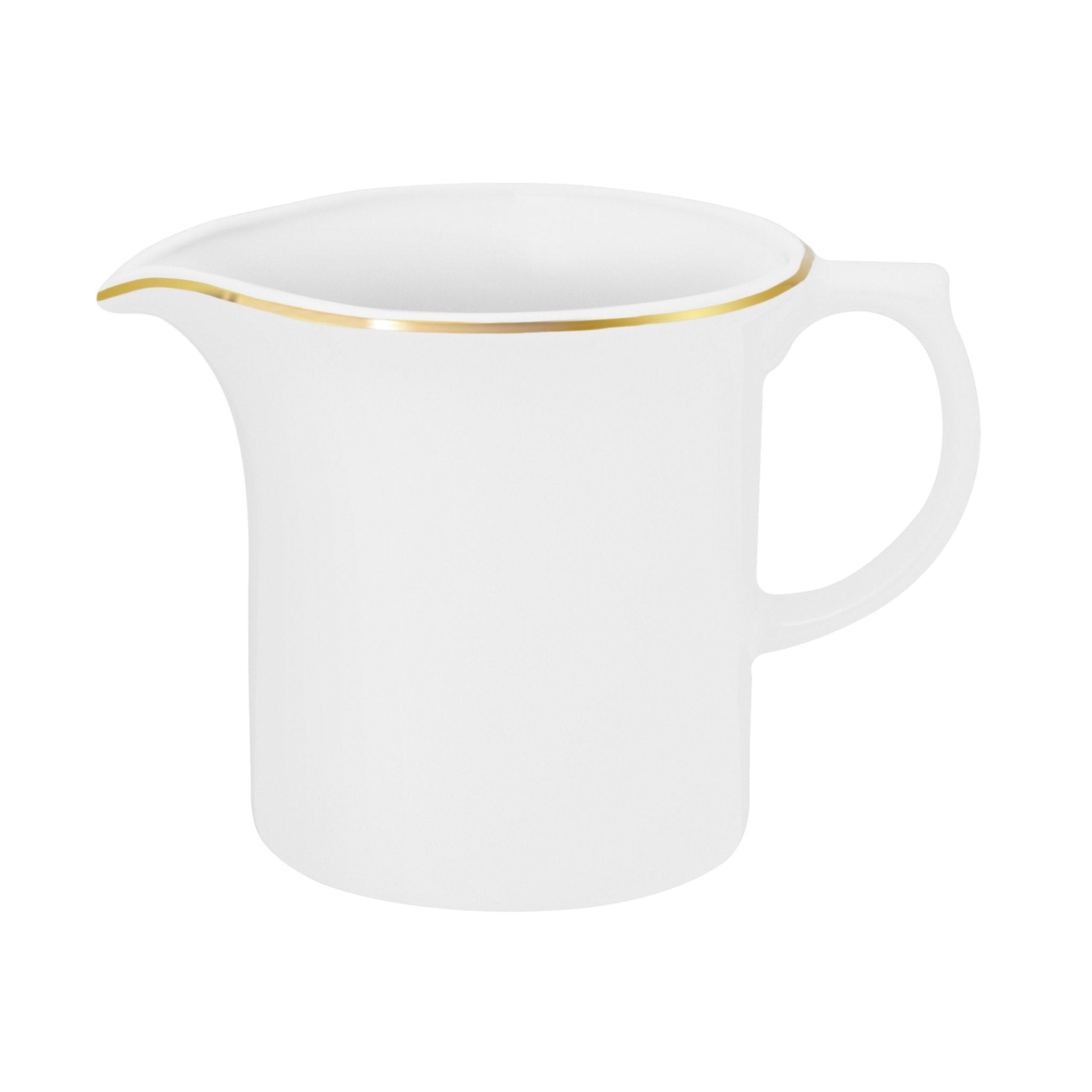 Leiteira de Porcelana Branca com Filete Ouro Sofia Oxford - 600 ml - Ela Decora