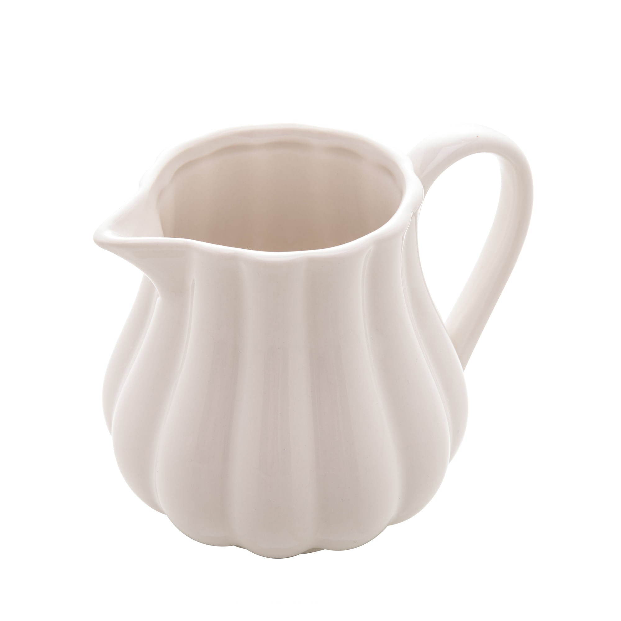 Leiteira de Porcelana Petala Branca 220ml - Ela Decora