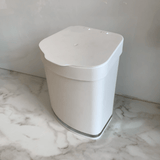 Lixeira 2,5 Litros Branca com Cromado Pia Cozinha - Ela Decora