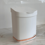 Lixeira 2,5 Litros Branca Com Faixa Rose Gold - Ela Decora