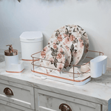 Lixeira 2,5 Litros Branca Com Faixa Rose Gold - Ela Decora