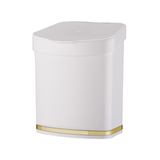 Lixeira 2,5 Litros Branco e Dourado - Ela Decora