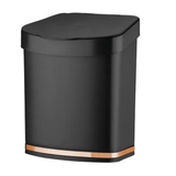 Lixeira 2,5 Litros Preta Com Faixa Rose Gold - Ela Decora