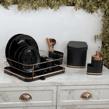 Lixeira 2,5 Litros Preta Com Faixa Rose Gold - Ela Decora