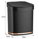 Lixeira 2,5 Litros Preta Com Faixa Rose Gold - Ela Decora