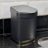 Lixeira 2,5 Litros Preta e Dourado - Ela Decora