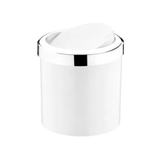 Lixeira Basculante 5 Litros Branca com Cromado - Ela Decora