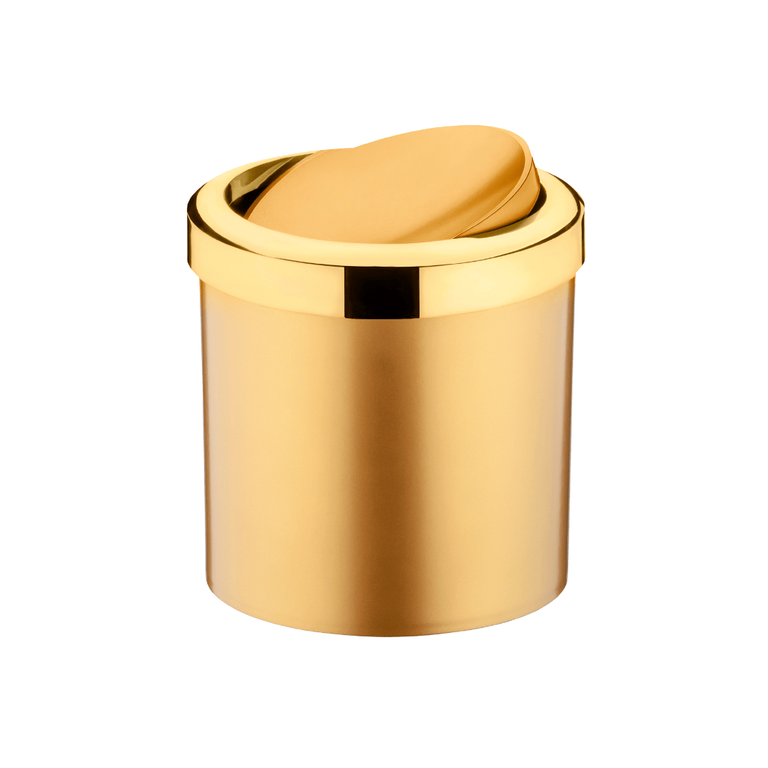 Lixeira Basculante 5 Litros Dourada - Ela Decora
